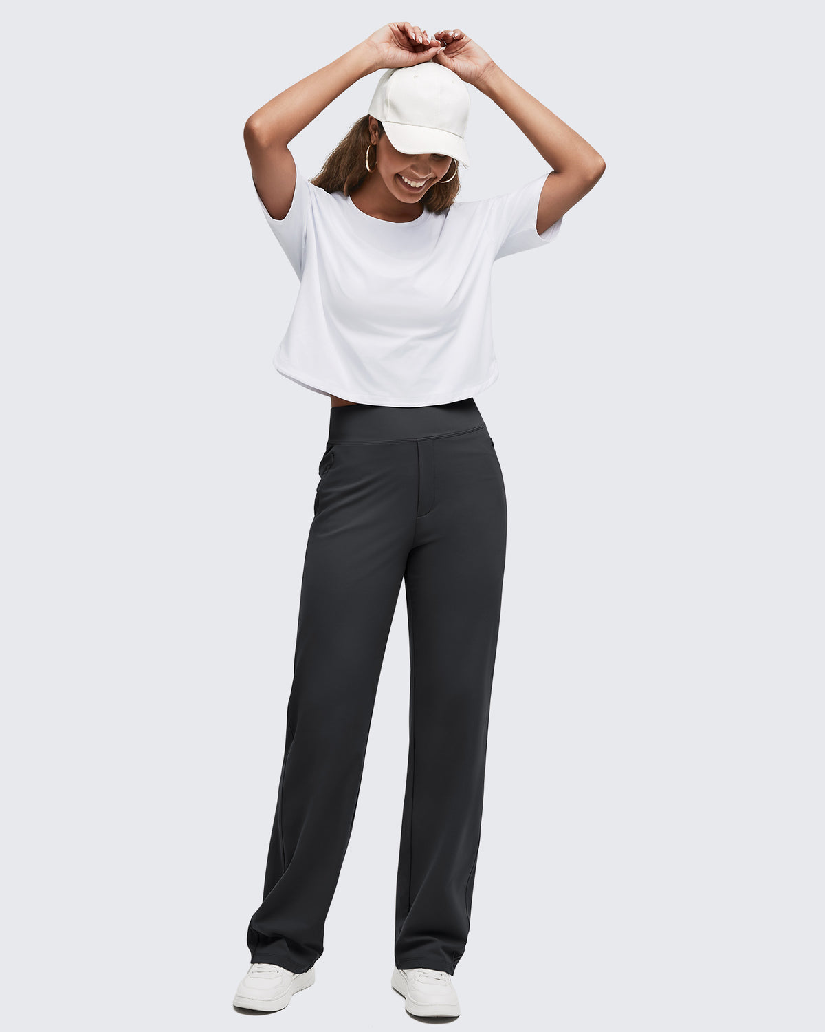 G4Free Activewear - High Waist Hidden Zipper Pockets Dress Pants -GF25D571AA-S-GF25D572AA-S-GF25D573AA-S-GF25D571AB-M-GF25D572AB-M