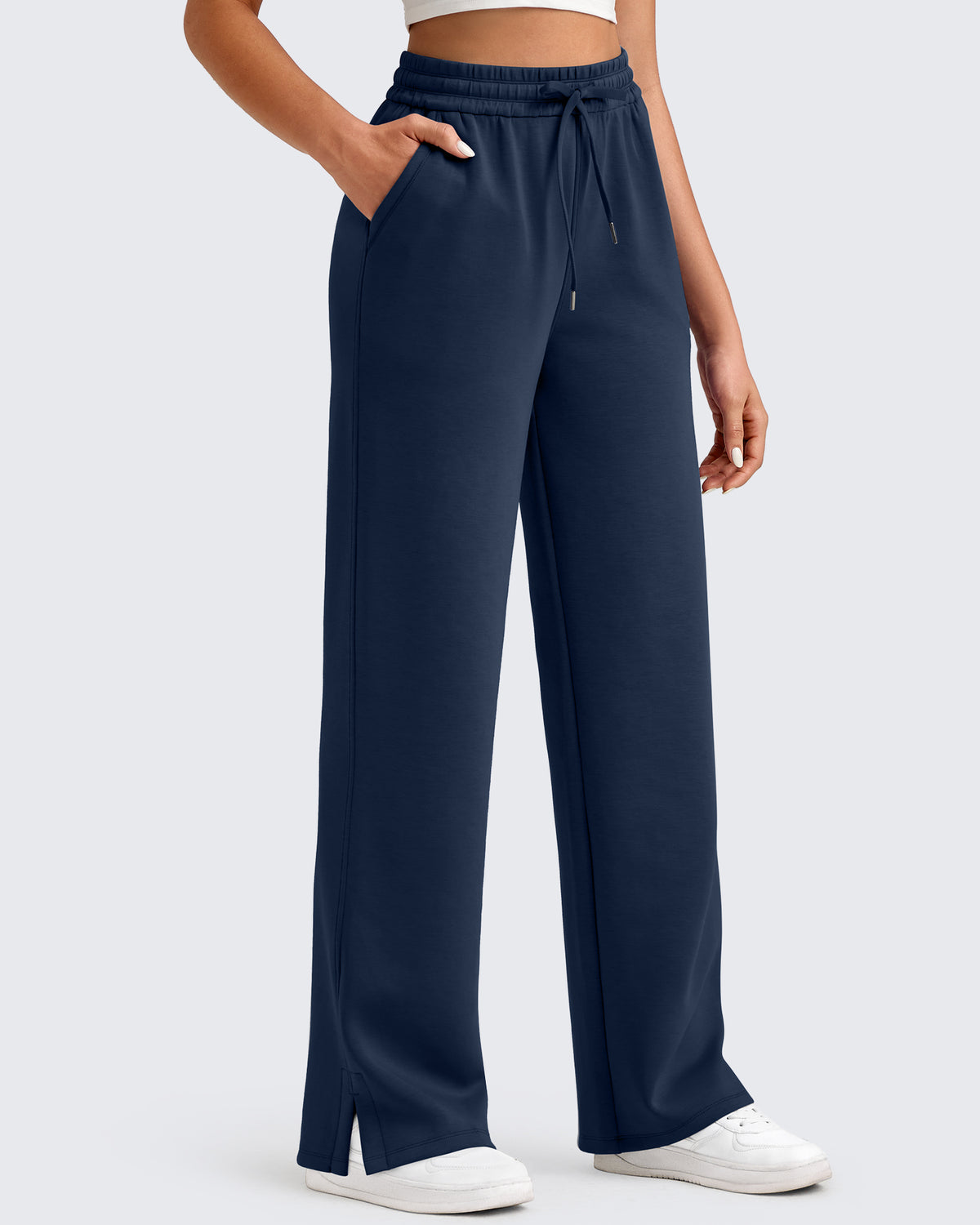 G4Free Activewear - Smoofit Side Slit Drawstring Loose Sweatpants -GF25J491AA-S-GF25J492AA-S-GF25J493AA-S-GF25J491AB-M-GF25J492AB-M