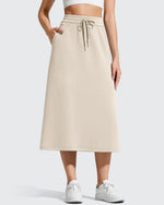 Smoofit Midi Drawstring A-line Maxi Long Skirt