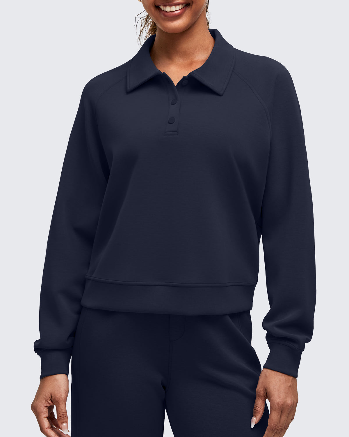 G4Free Activewear - Smoofit Polo Pullover Button Up Sweatshirts -GF25F540AF-XS-GF25F540AA-S-GF25F540AB-M-GF25F540AC-L-GF25F540AD-XL