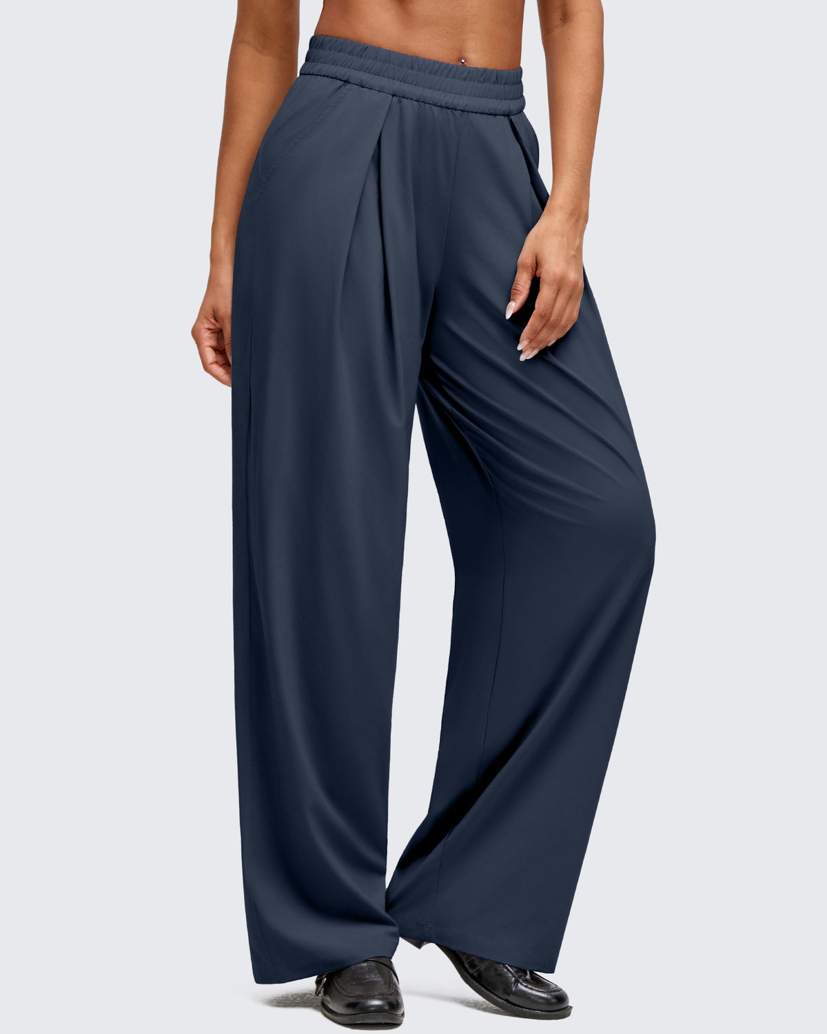 G4Free Activewear - Lightweight Front Pleat Wide Leg Pants -GF25J353DA-S-GF25J354DA-S-GF25J355DA-S-GF25J353DB-M-GF25J354DB-M