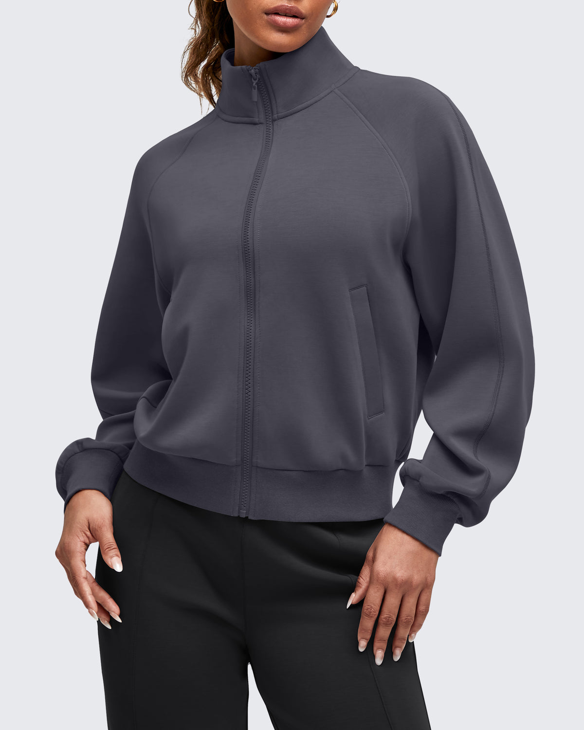 G4Free Activewear - Smoofit Mock Neck Zip Up Pockets Jackets -GF25M528EA-S-GF25M528EB-M-GF25M528EC-L-GF25M528ED-XL-GF25M528EE-XXL