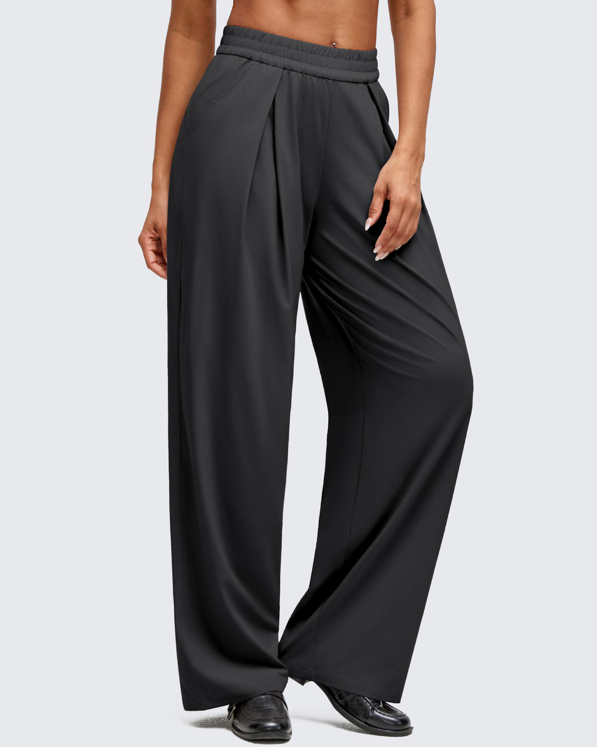 G4Free Activewear - Lightweight Front Pleat Wide Leg Pants -GF25J353DA-S-GF25J354DA-S-GF25J355DA-S-GF25J353DB-M-GF25J354DB-M