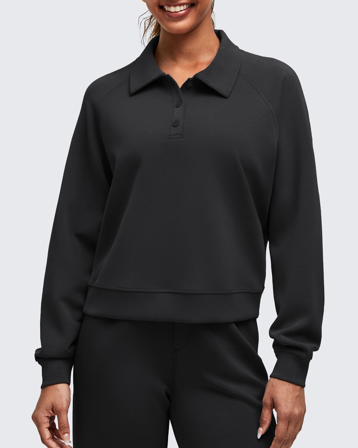 G4Free Activewear - Smoofit Polo Pullover Button Up Sweatshirts -GF25F540AF-XS-GF25F540AA-S-GF25F540AB-M-GF25F540AC-L-GF25F540AD-XL