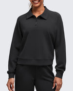 G4Free Activewear - Smoofit Polo Pullover Button Up Sweatshirts -GF25F540AF-XS-GF25F540AA-S-GF25F540AB-M-GF25F540AC-L-GF25F540AD-XL