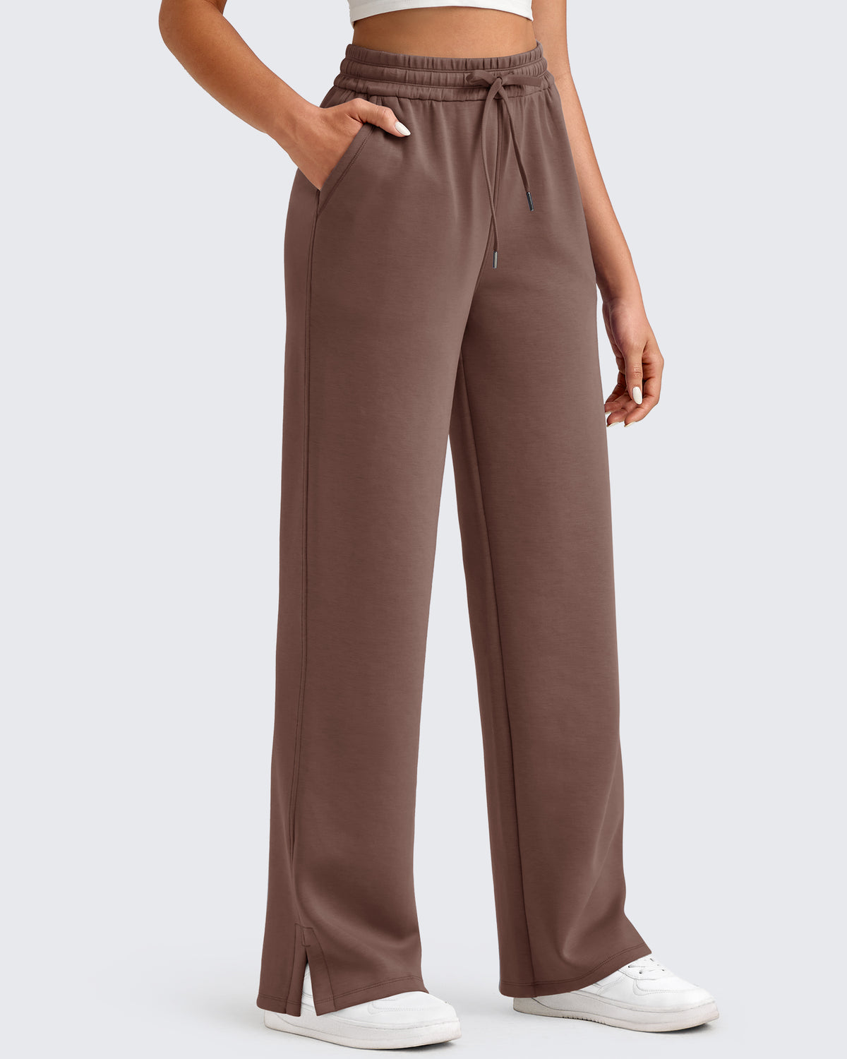 G4Free Activewear - Smoofit Side Slit Drawstring Loose Sweatpants -GF25J491AA-S-GF25J492AA-S-GF25J493AA-S-GF25J491AB-M-GF25J492AB-M
