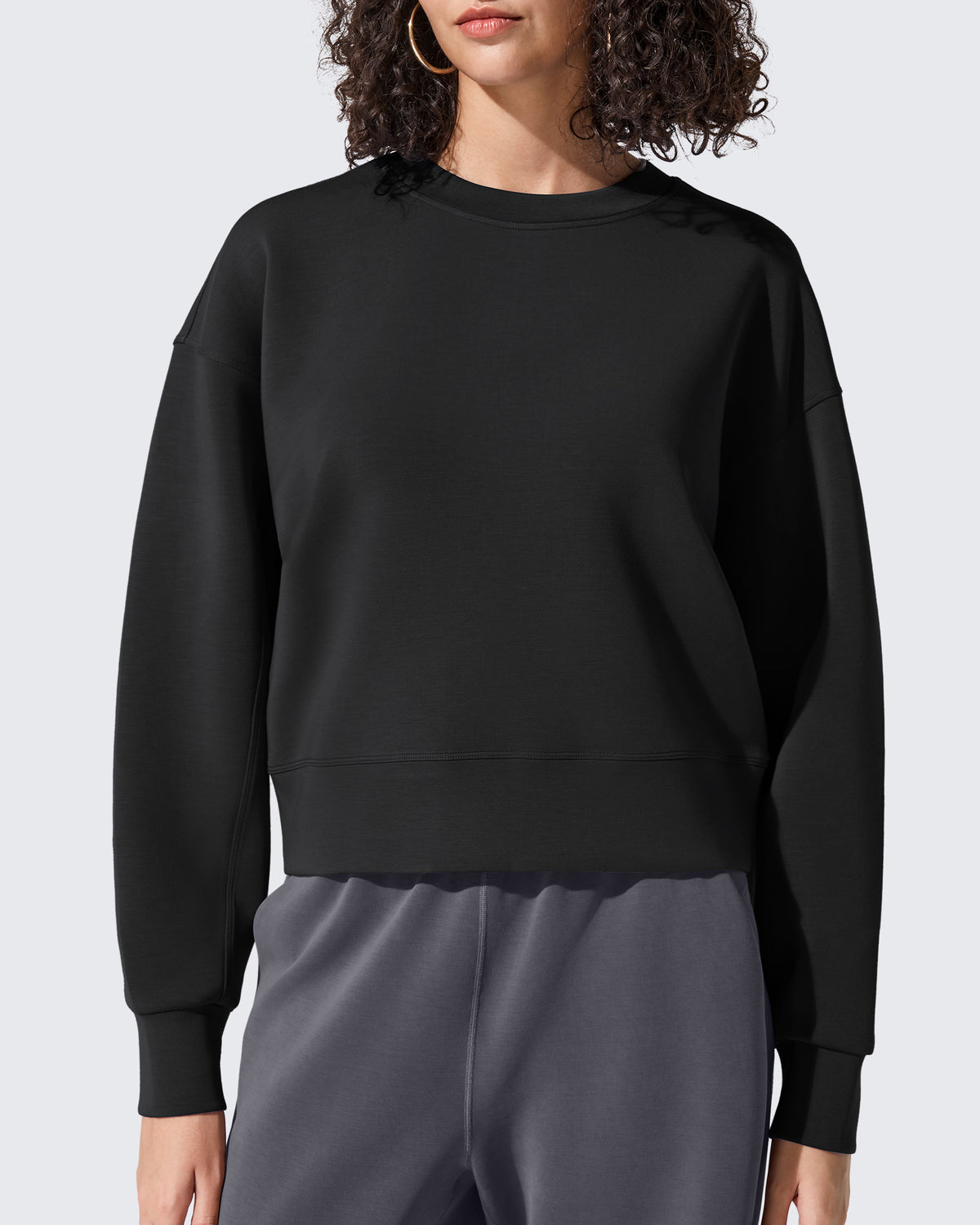 G4Free Activewear - Smoofit Crewneck Pullover Loose Sweatshirts -GF25F431AF-XS-GF25F431AA-S-GF25F431AB-M-GF25F431AC-L-GF25F431AD-XL