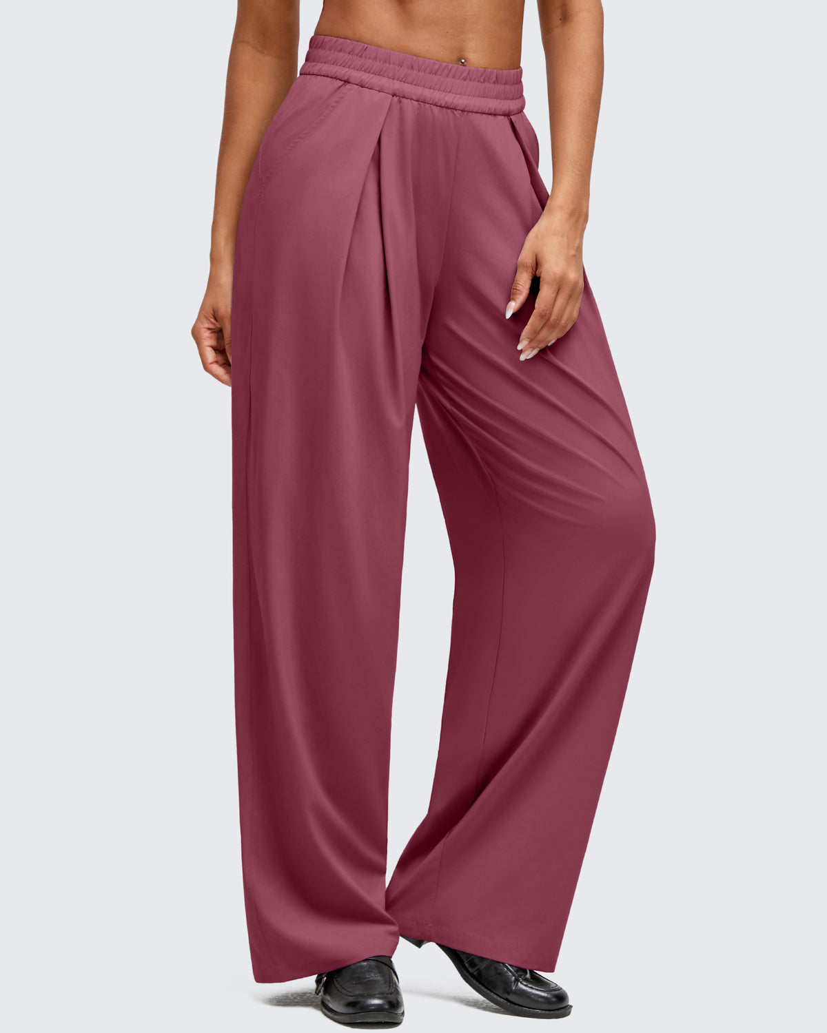 G4Free Activewear - Lightweight Front Pleat Wide Leg Pants -GF25J353DA-S-GF25J354DA-S-GF25J355DA-S-GF25J353DB-M-GF25J354DB-M