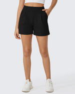 G4Free Activewear - High-Waisted Casual Suit Shorts -GF24E200AF-XS-GF24E200AA-S-GF24E200AB-M-GF24E200AC-L-GF24E200AD-XL