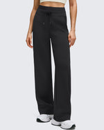 Smoofit Wide Leg Drawstring Double Layer Waist Pants