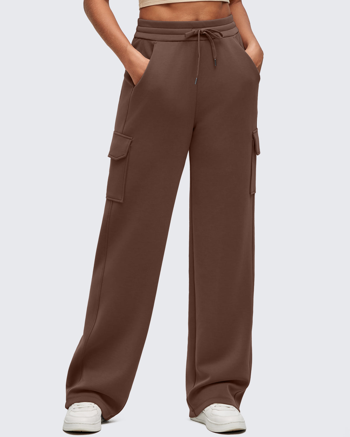 G4Free Activewear - Smoofit Drawstring Wide Leg Pockets Cargo Sweatpants -GF25J532AF-XS-GF25J533AF-XS-GF25J534AF-XS-GF25J532AA-S-GF25J533AA-S