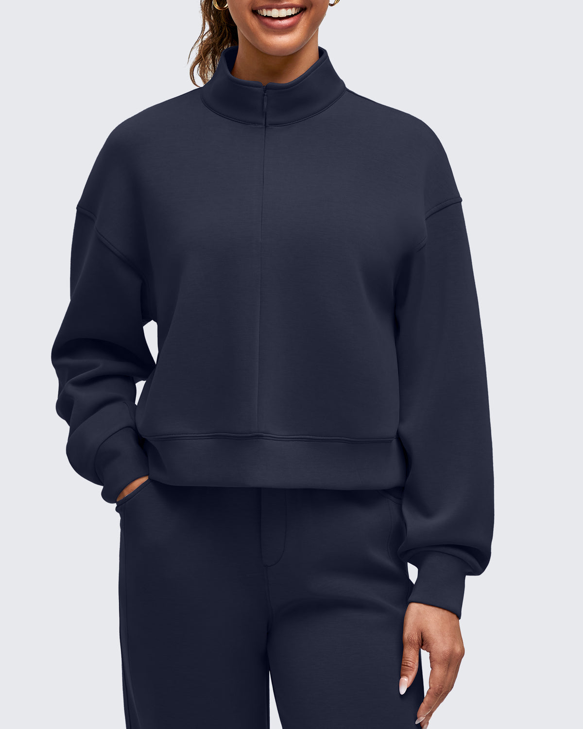 G4Free Activewear - Smoofit Half-Zip Mock Neck Long Sleeve Sweatshirts -GF25F519AF-XS-GF25F519AA-S-GF25F519AB-M-GF25F519AC-L-GF25F519AD-XL