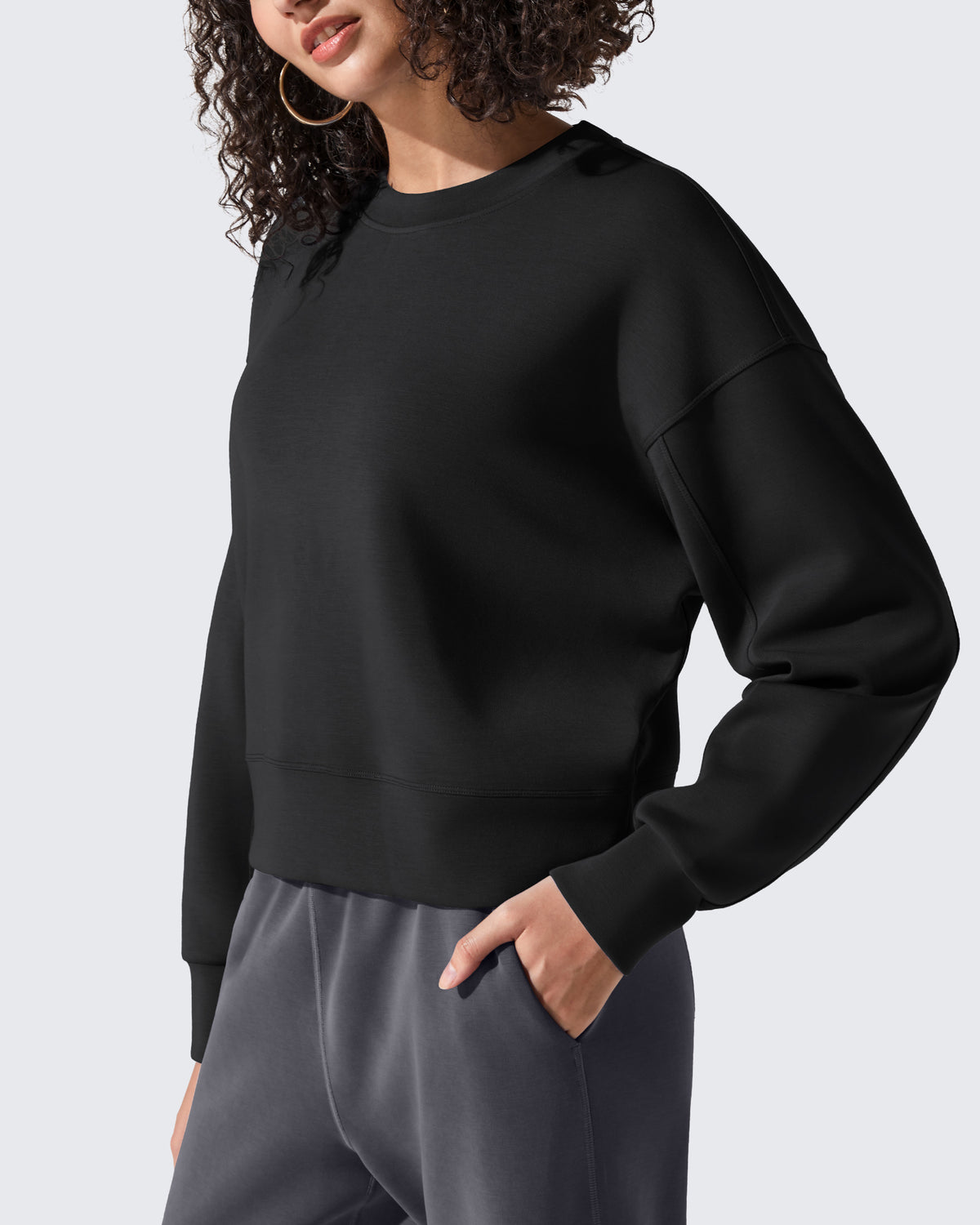 G4Free Activewear - Smoofit Crewneck Pullover Loose Sweatshirts -GF25F431AF-XS-GF25F431AA-S-GF25F431AB-M-GF25F431AC-L-GF25F431AD-XL