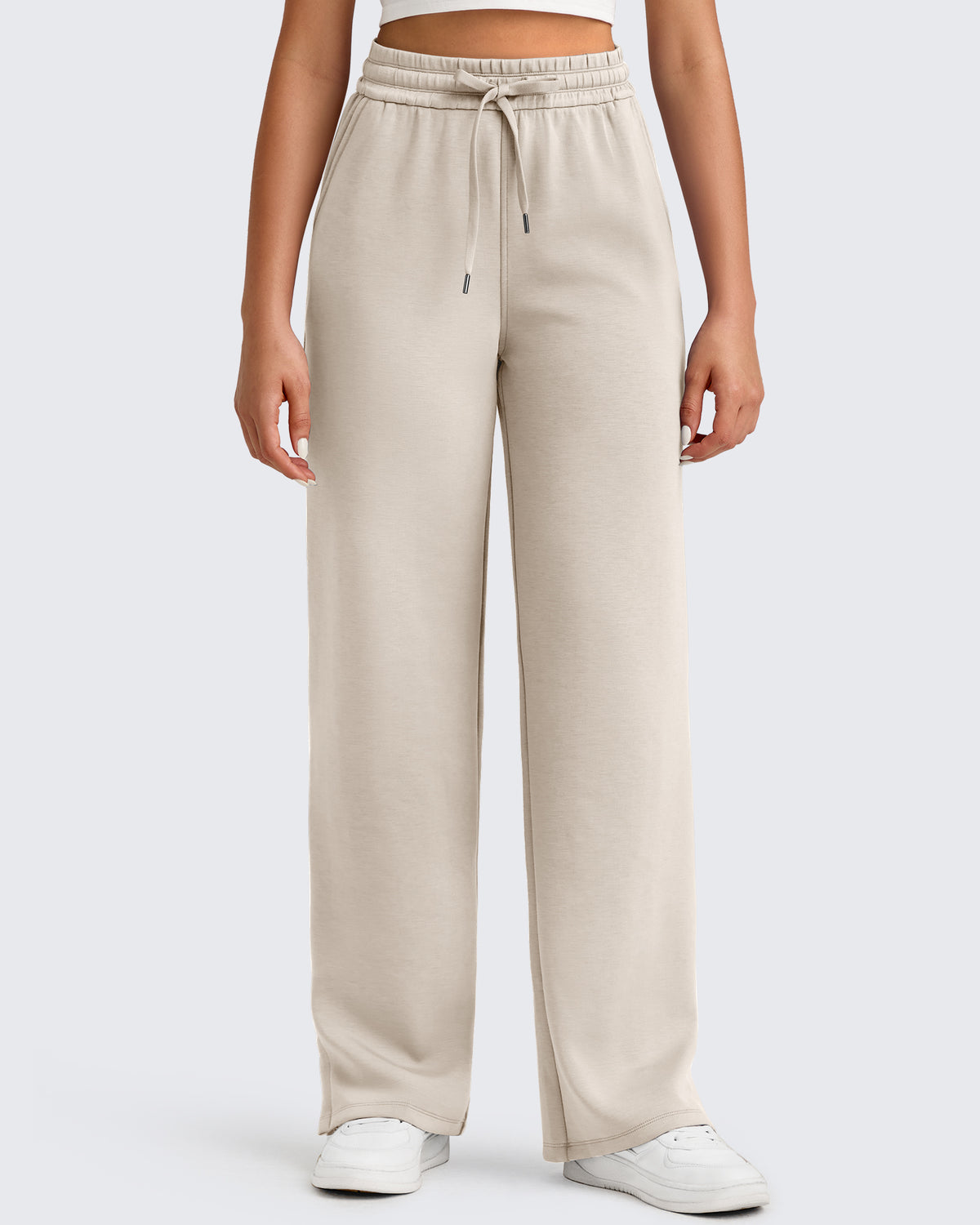 G4Free Activewear - Smoofit Side Slit Drawstring Loose Sweatpants -GF25J491AA-S-GF25J492AA-S-GF25J493AA-S-GF25J491AB-M-GF25J492AB-M