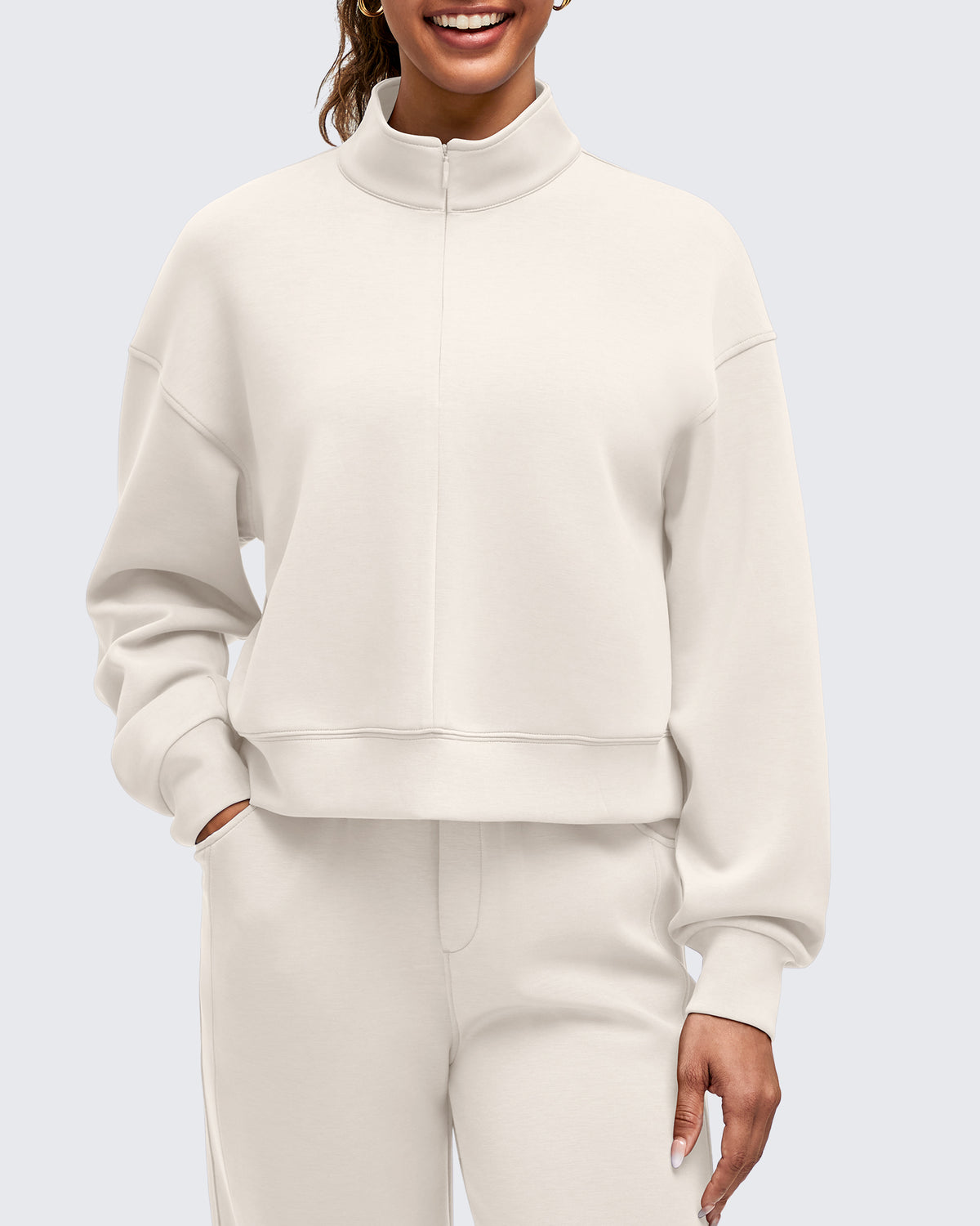 G4Free Activewear - Smoofit Half-Zip Mock Neck Long Sleeve Sweatshirts -GF25F519AF-XS-GF25F519AA-S-GF25F519AB-M-GF25F519AC-L-GF25F519AD-XL