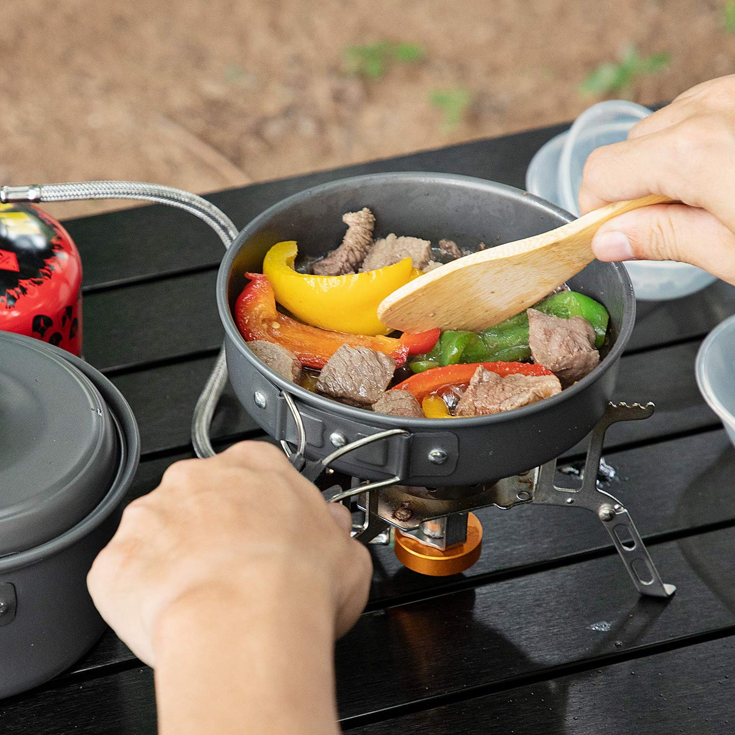 G4Free 11PCS Camping Cookware Mess Kit