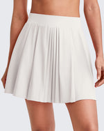 G4Free Activewear - High-Rise Pleated A Line Athletic Skorts -GF25H413DA-S-GF25H413DB-M-GF25H413DC-L-GF25H413DD-XL-GF25H413DE-XXL