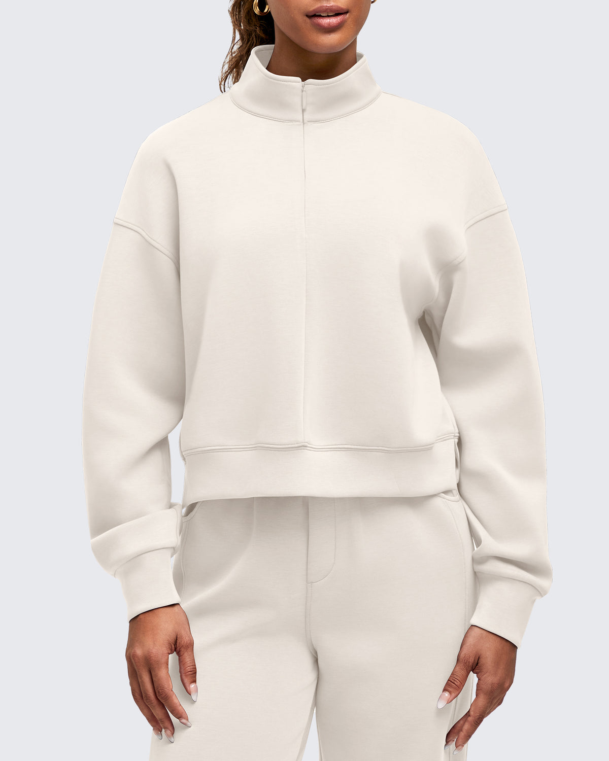 G4Free Activewear - Smoofit Half-Zip Mock Neck Long Sleeve Sweatshirts -GF25F519AF-XS-GF25F519AA-S-GF25F519AB-M-GF25F519AC-L-GF25F519AD-XL