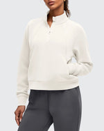 Smoofit Half-Zip Pullover Mock Neck Pockets Sweatshirts