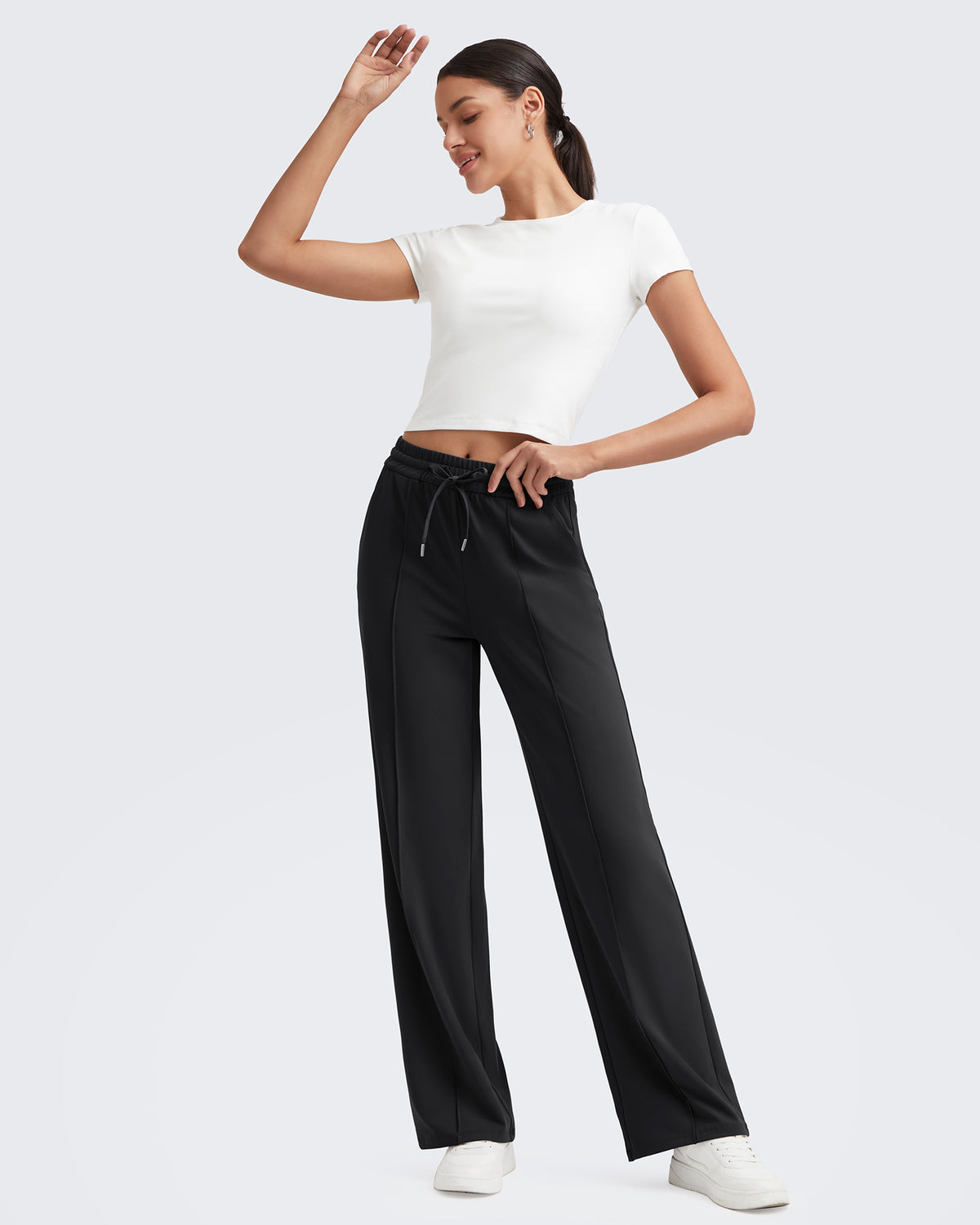 G4Free Activewear - Loose Front Pleats Drawstring Casual Pants -GF24J310AA-S-GF24J311AA-S-GF24J312AA-S-GF24J310AB-M-GF24J311AB-M