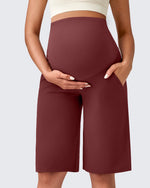 G4Free Activewear - Maternity Athletic Bermuda Shorts 12'' -GF25EY508AA-S-GF25EY508AB-M-GF25EY508AC-L-GF25EY508AD-XL-GF25EY508AE-XXL