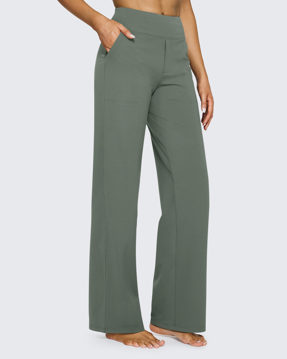 G4Free Activewear - Loose High-Waist Business Casual Pants 33 -GF23J184AF-XS-GF23J184AA-S-GF23J184AB-M-GF23J184AC-L-GF23J184AD-XL