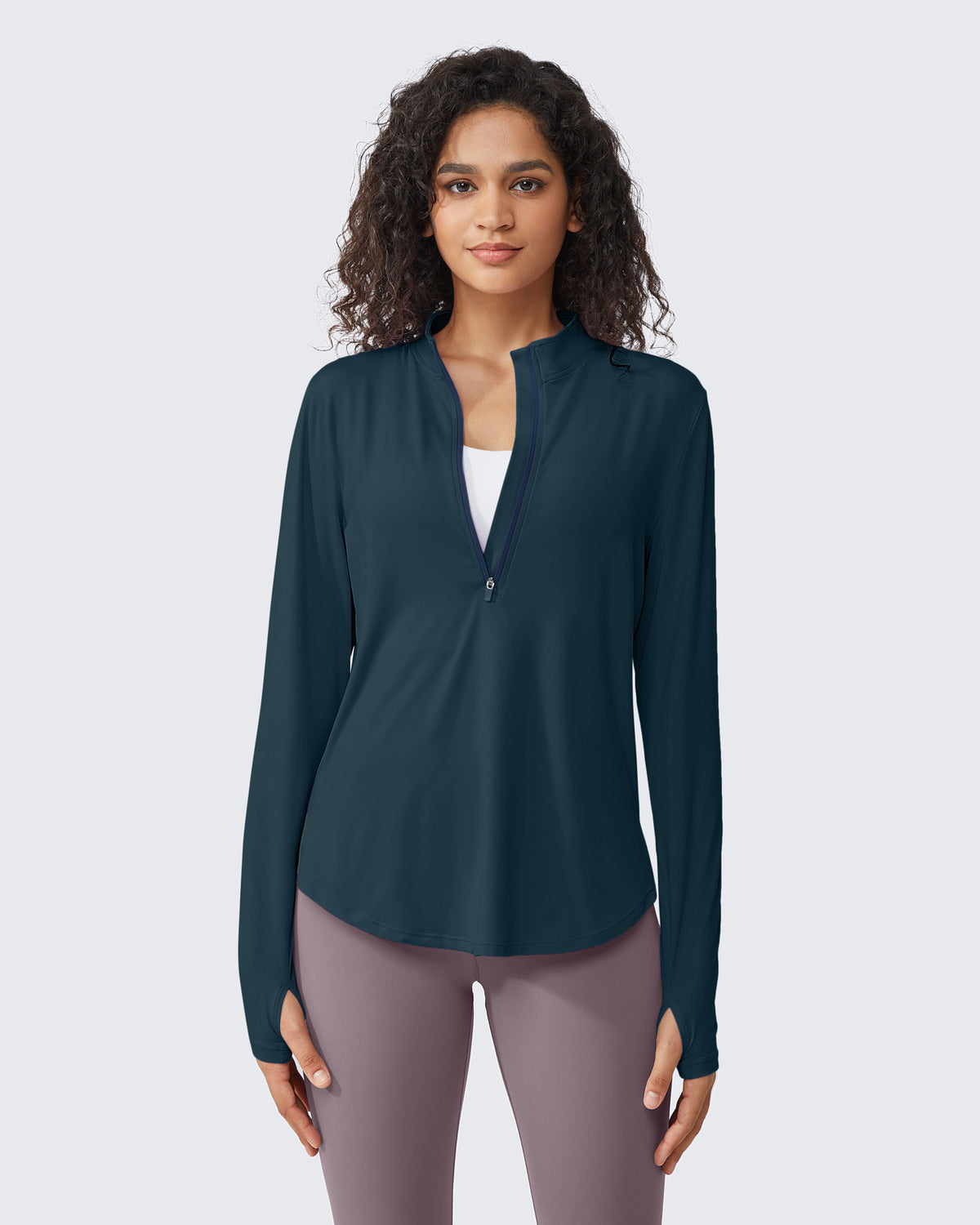 G4Free Activewear Quick Dry High Neck Sun Half Zip Tops