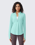 G4Free Activewear Quick Dry High Neck Sun Half Zip Tops