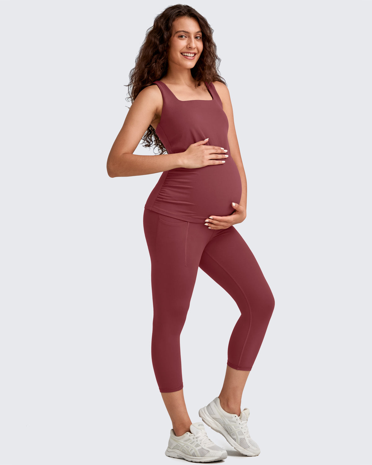 G4Free Activewear - BareFeel Pregnancy Capri Leggings 21'' -GF25AY500AA-S-GF25AY500AB-M-GF25AY500AC-L-GF25AY500AD-XL-GF25AY500AE-XXL