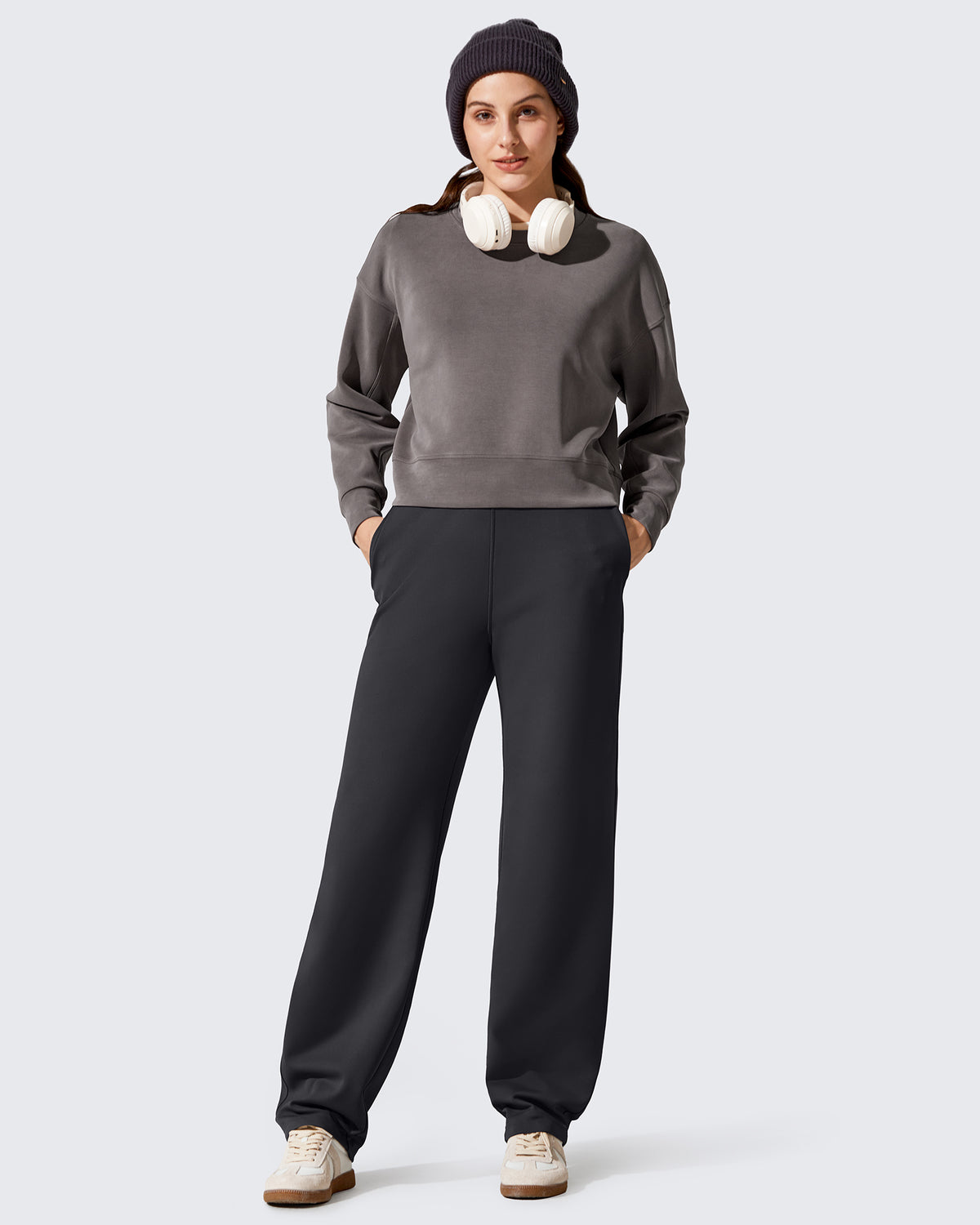 G4Free Activewear - Fleece Lined Loose Warm Narrowed Trouser Legs Pants -GF25J684AF-XS-GF25J685AF-XS-GF25J686AF-XS-GF25J684AA-S-GF25J685AA-S