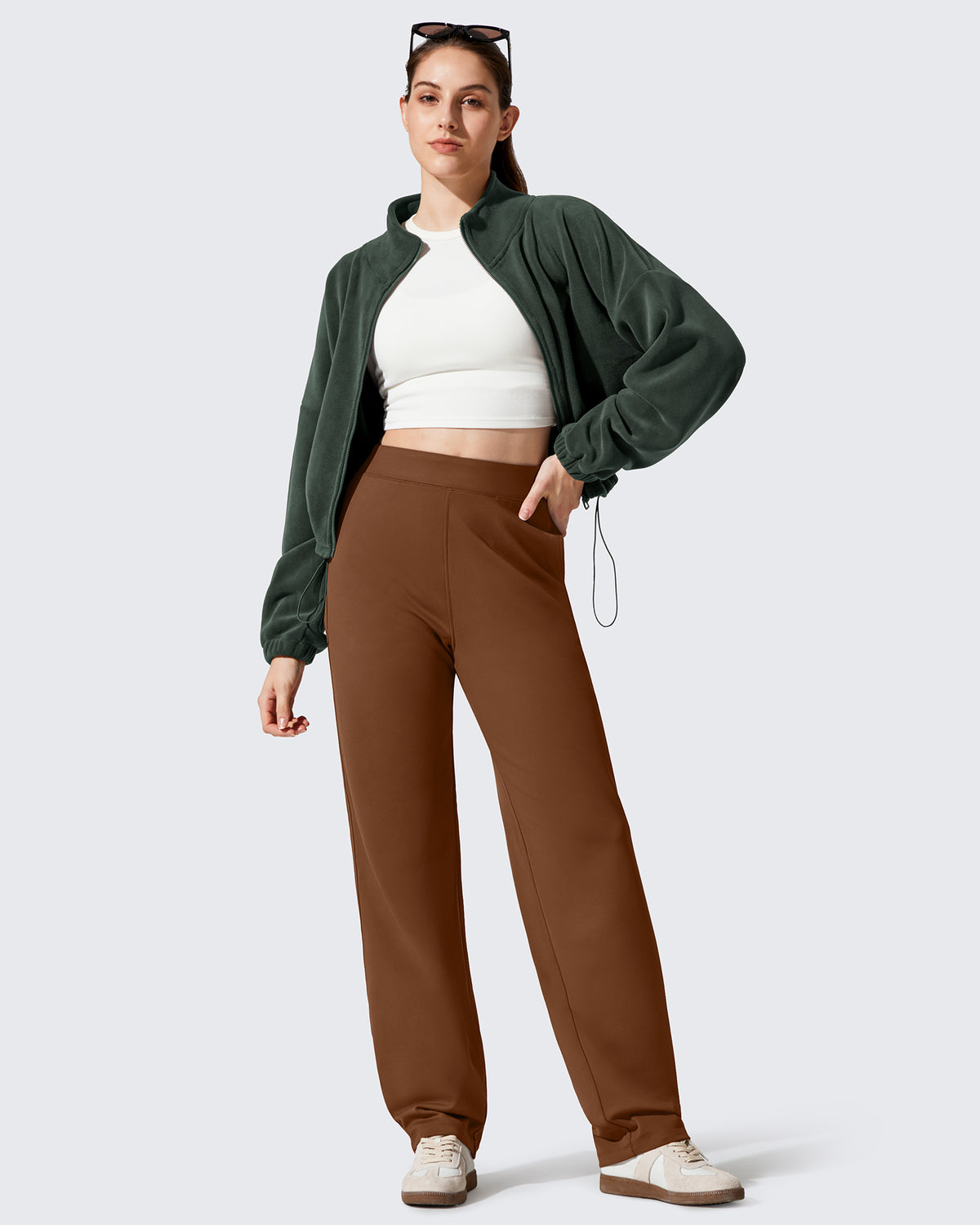G4Free Activewear - Fleece Lined Loose Warm Narrowed Trouser Legs Pants -GF25J684AF-XS-GF25J685AF-XS-GF25J686AF-XS-GF25J684AA-S-GF25J685AA-S