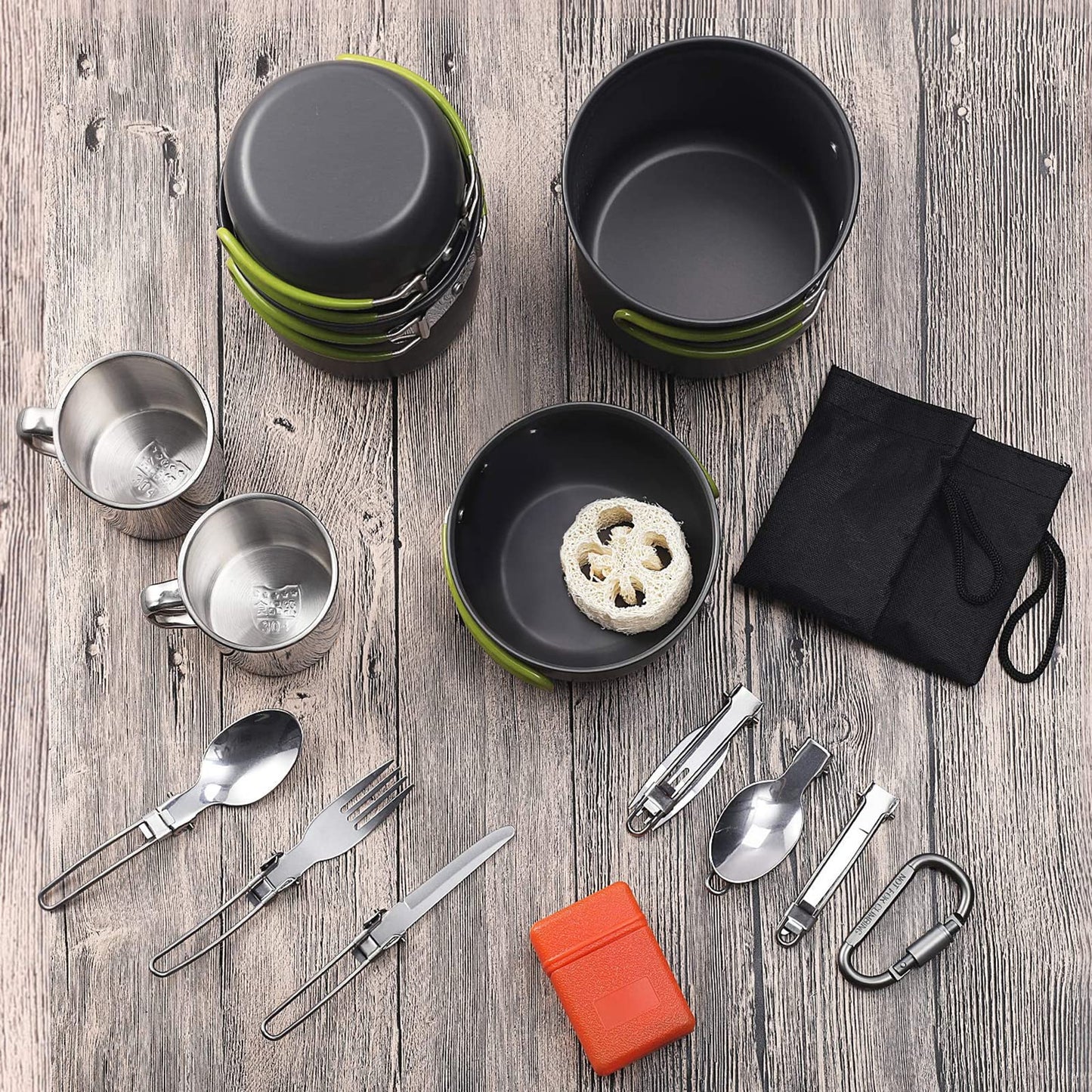 G4Free 19PCS Camping Cookware Mess Kit