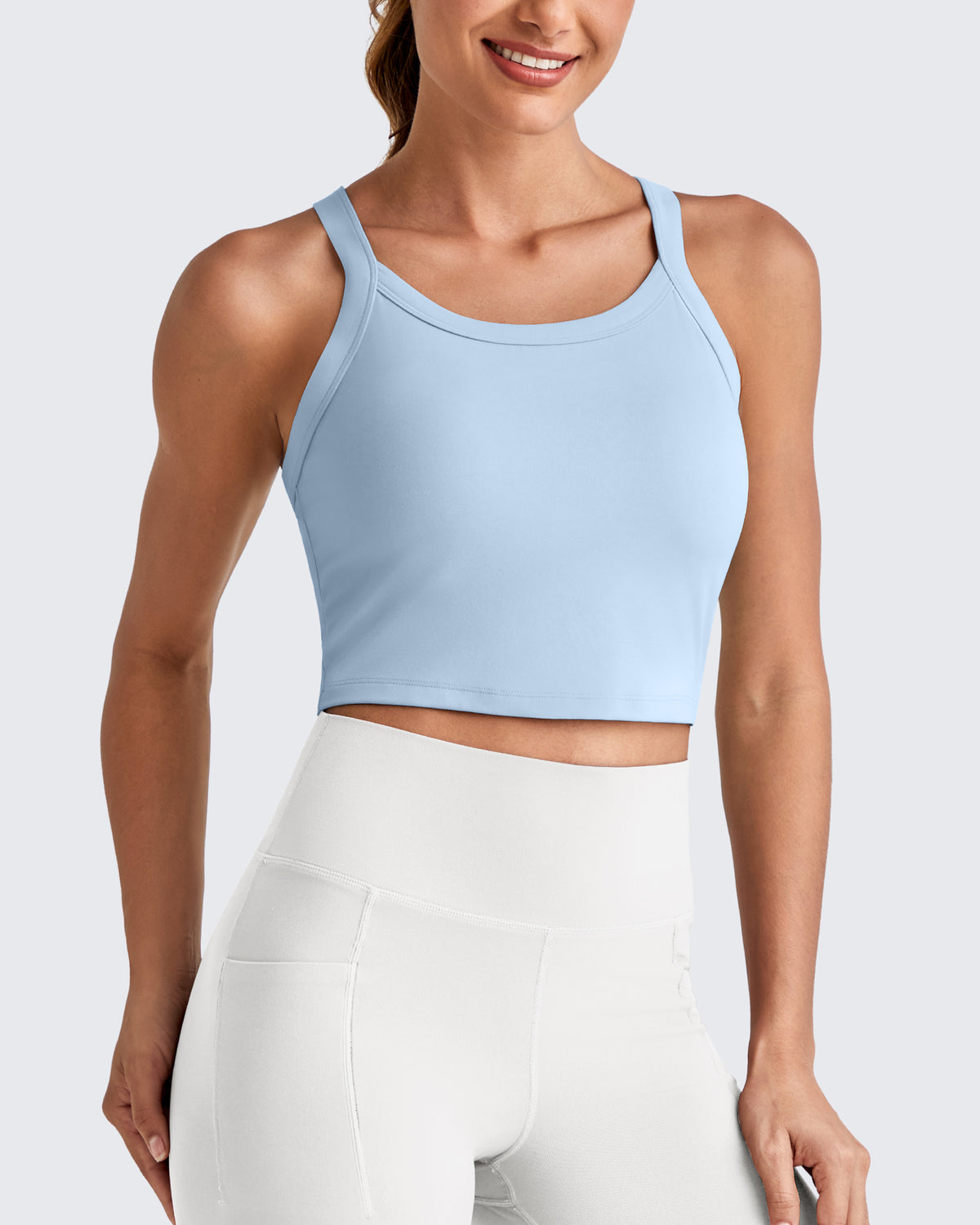 G4Free Activewear - BareFeel Racerback Cropped Sports Bra -GF25L448CA-S-GF25L448CB-M-GF25L448CC-L-GF25L448CD-XL-GF25L448CF-XS