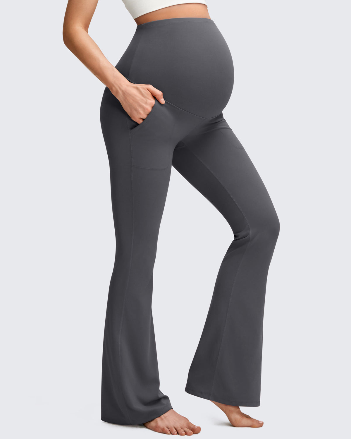 G4Free Activewear - BareFeel Maternity Pockets Dress Flare Leggings -GF25AY605AF-XS-GF25AY606AF-XS-GF25AY607AF-XS-GF25AY605AA-S-GF25AY606AA-S