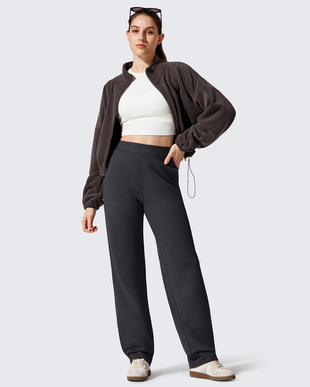 G4Free Activewear - Fleece Lined Loose Warm Narrowed Trouser Legs Pants -GF25J684AF-XS-GF25J685AF-XS-GF25J686AF-XS-GF25J684AA-S-GF25J685AA-S