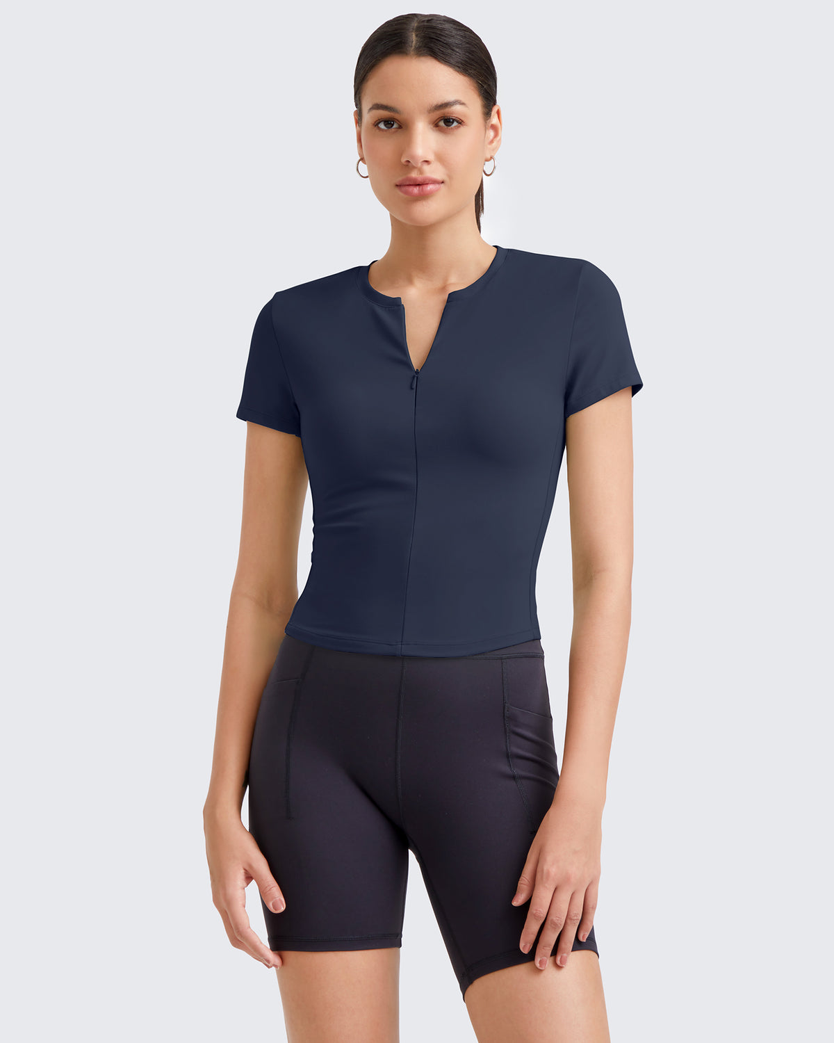G4Free Activewear BareFeel Half Zip Slim Fit Athletic Shirts