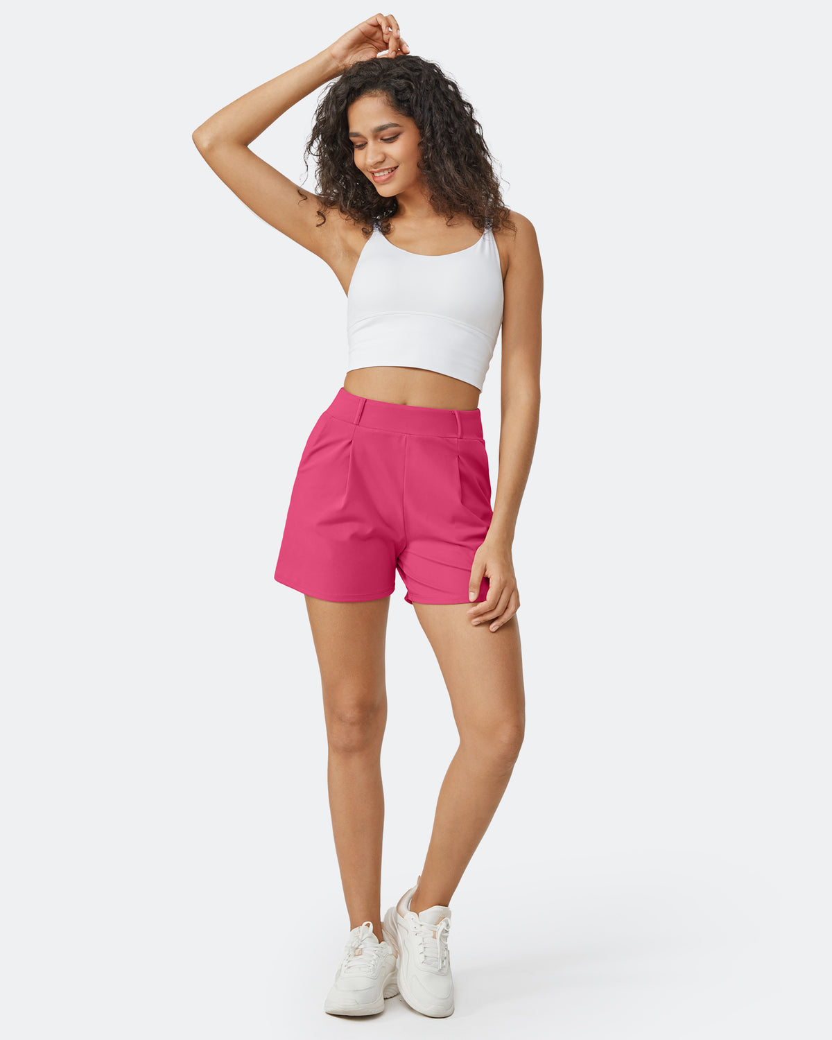 G4Free Activewear - High-Waisted Casual Suit Shorts -GF24E200AF-XS-GF24E200AA-S-GF24E200AB-M-GF24E200AC-L-GF24E200AD-XL