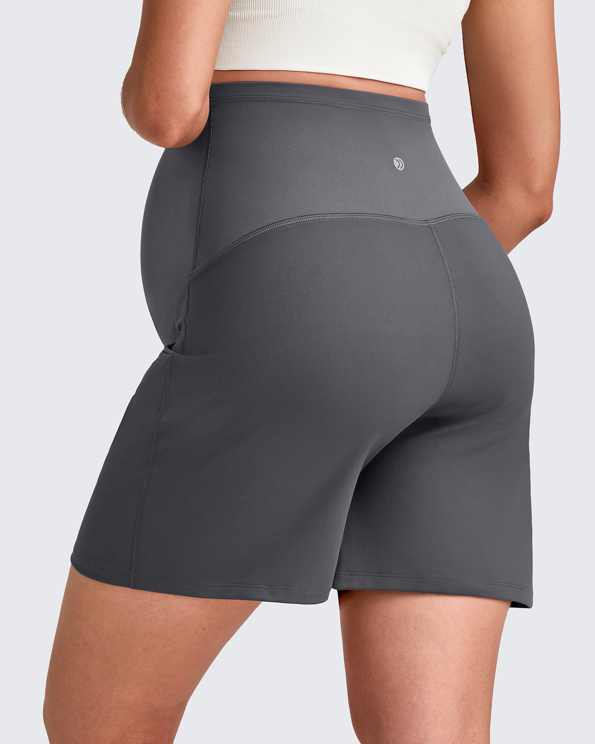G4Free Activewear - Over The Belly Pregnancy Athletic Shorts 6'' -GF25EY556AF-XS-GF25EY556AA-S-GF25EY556AB-M-GF25EY556AC-L-GF25EY556AD-XL