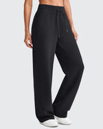 Smoofit Elastic Waistband Drawstring Wide Leg Sweatpants