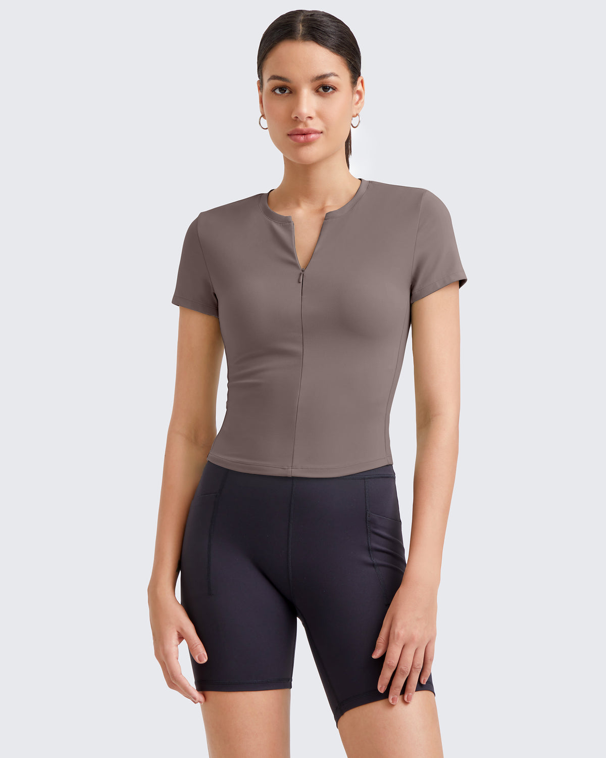 G4Free Activewear BareFeel Half Zip Slim Fit Athletic Shirts