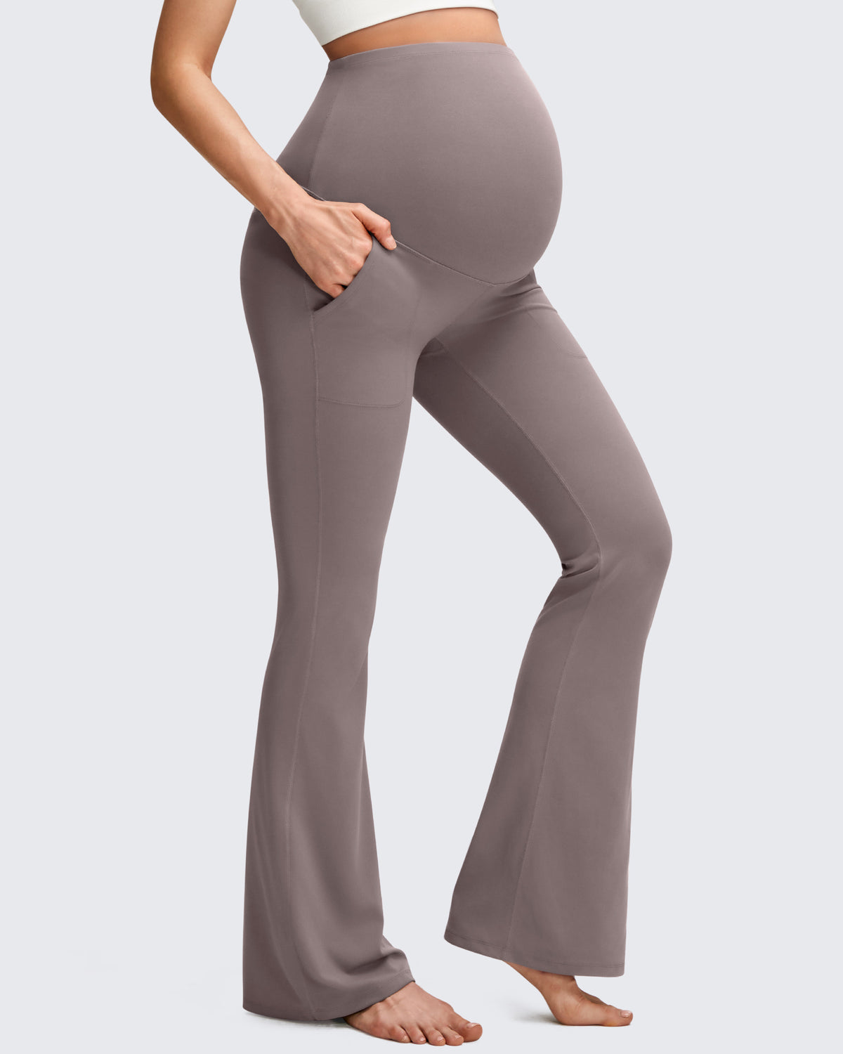 G4Free Activewear - BareFeel Maternity Pockets Dress Flare Leggings -GF25AY605AF-XS-GF25AY606AF-XS-GF25AY607AF-XS-GF25AY605AA-S-GF25AY606AA-S