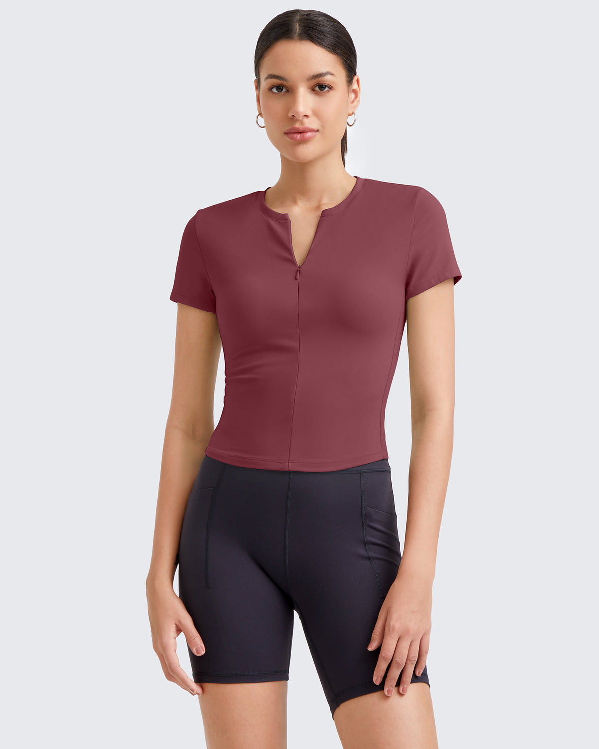 G4Free Activewear BareFeel Half Zip Slim Fit Athletic Shirts