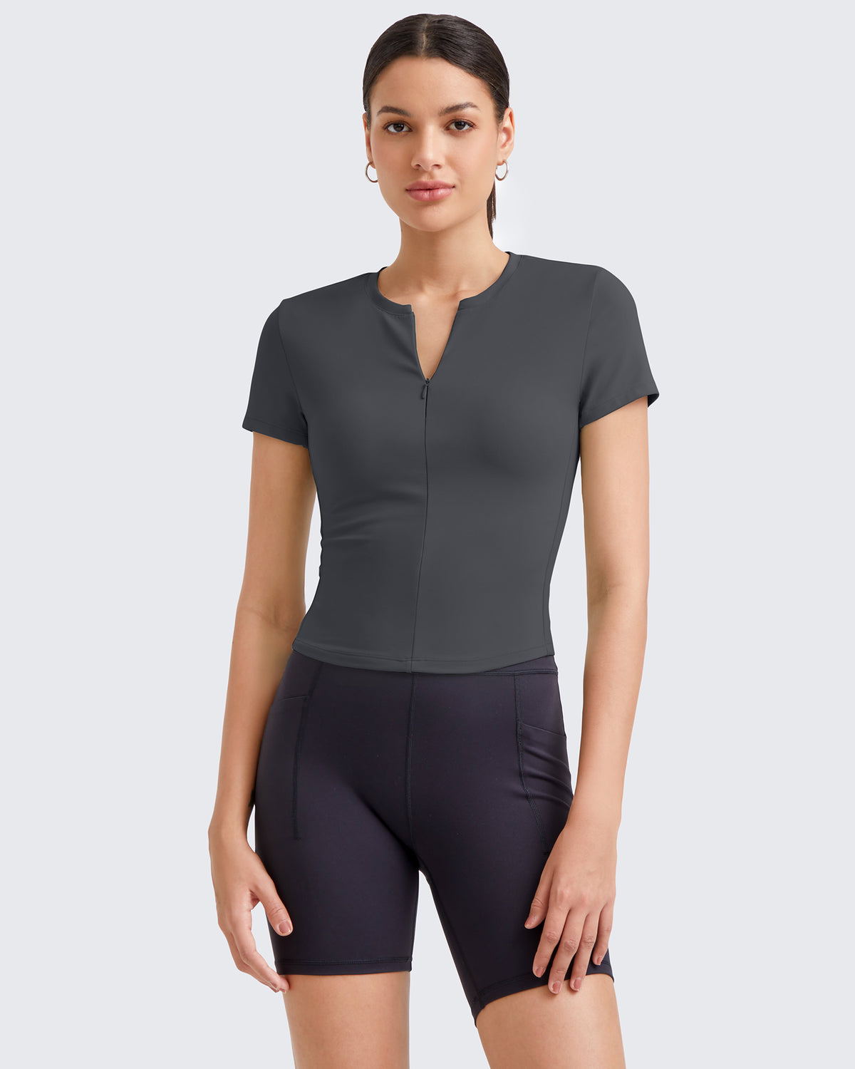 G4Free Activewear BareFeel Half Zip Slim Fit Athletic Shirts