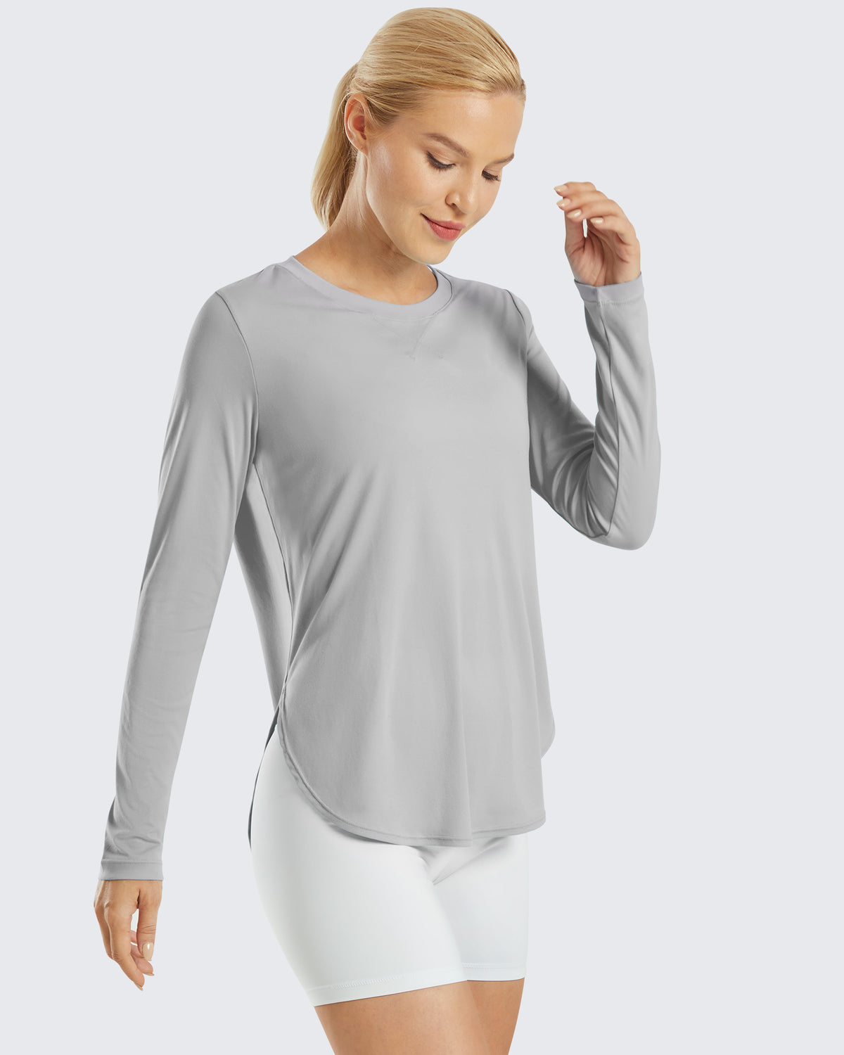 G4Free Activewear Scoop Neck UV Sun Workout Long Sleeve