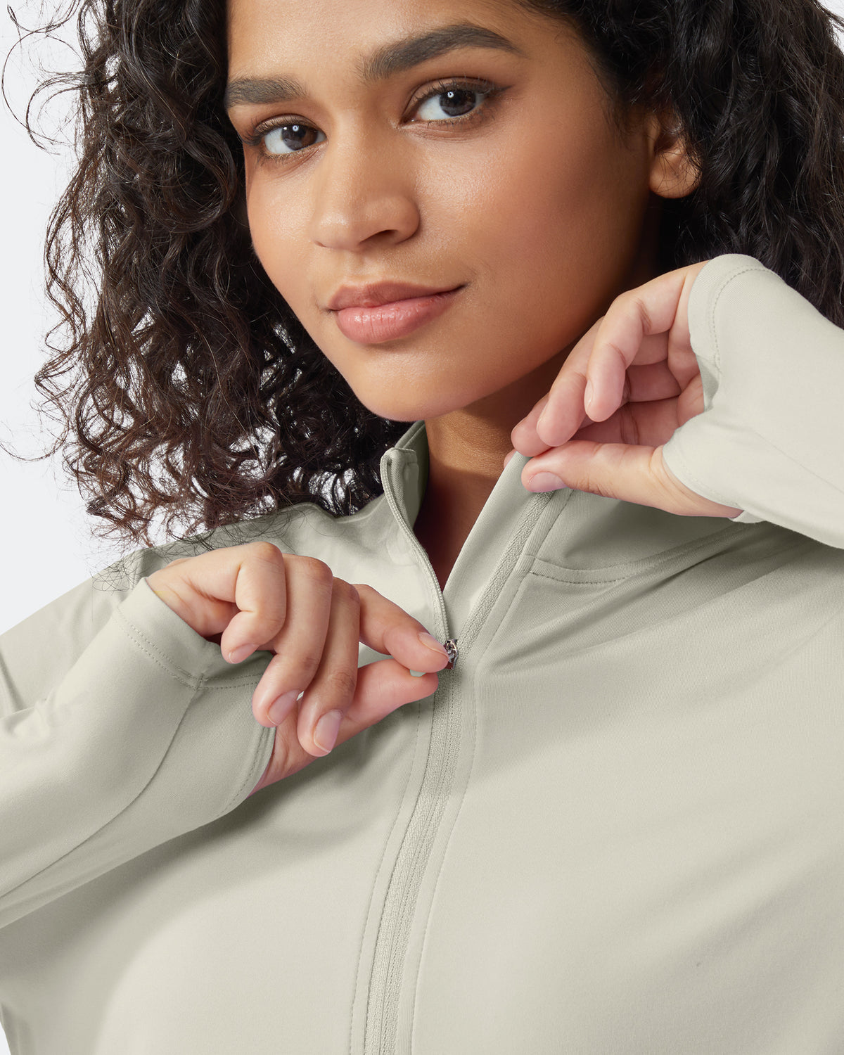 G4Free Activewear Quick Dry High Neck Sun Half Zip Tops