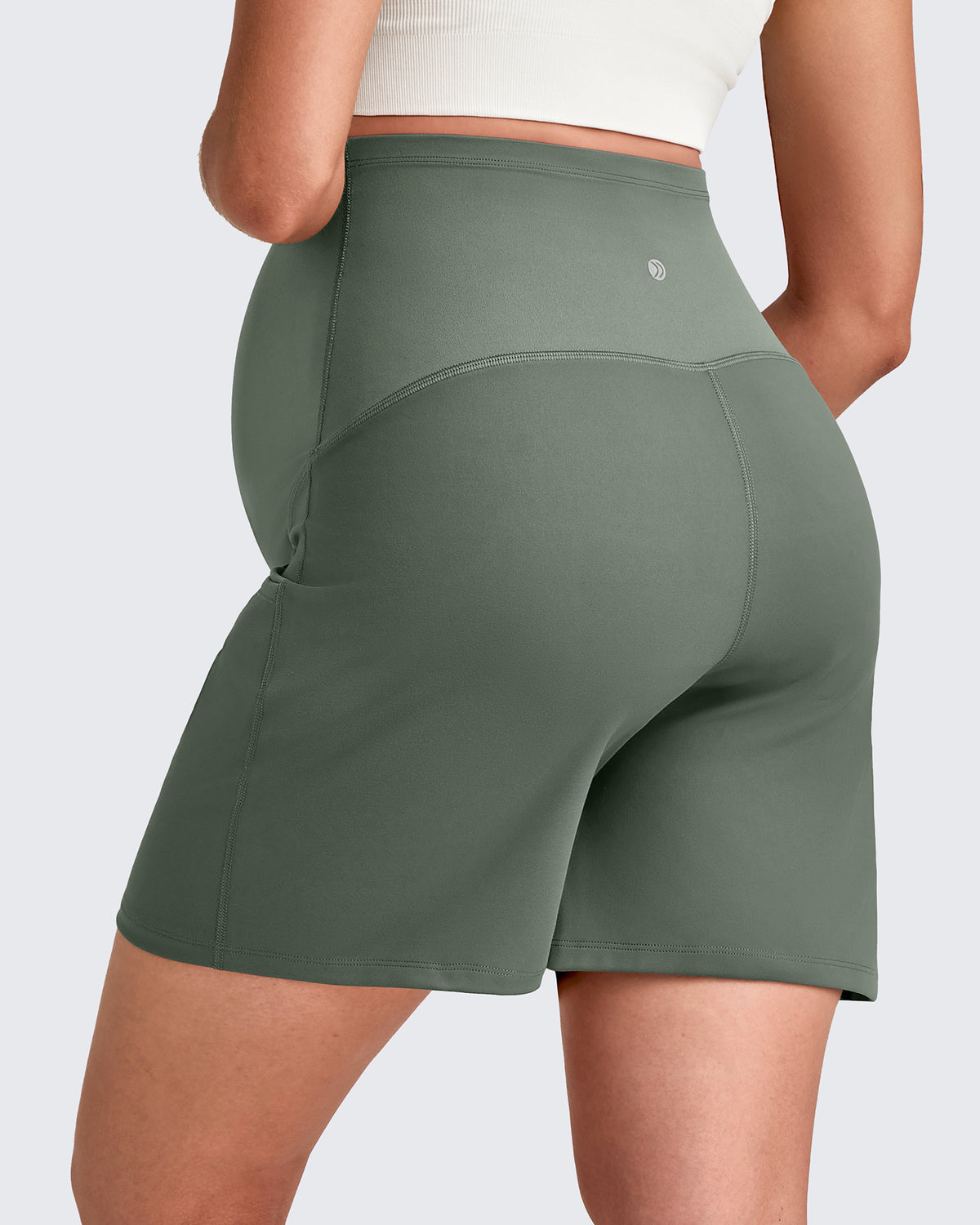 G4Free Activewear - Over The Belly Pregnancy Athletic Shorts 6'' -GF25EY556AF-XS-GF25EY556AA-S-GF25EY556AB-M-GF25EY556AC-L-GF25EY556AD-XL