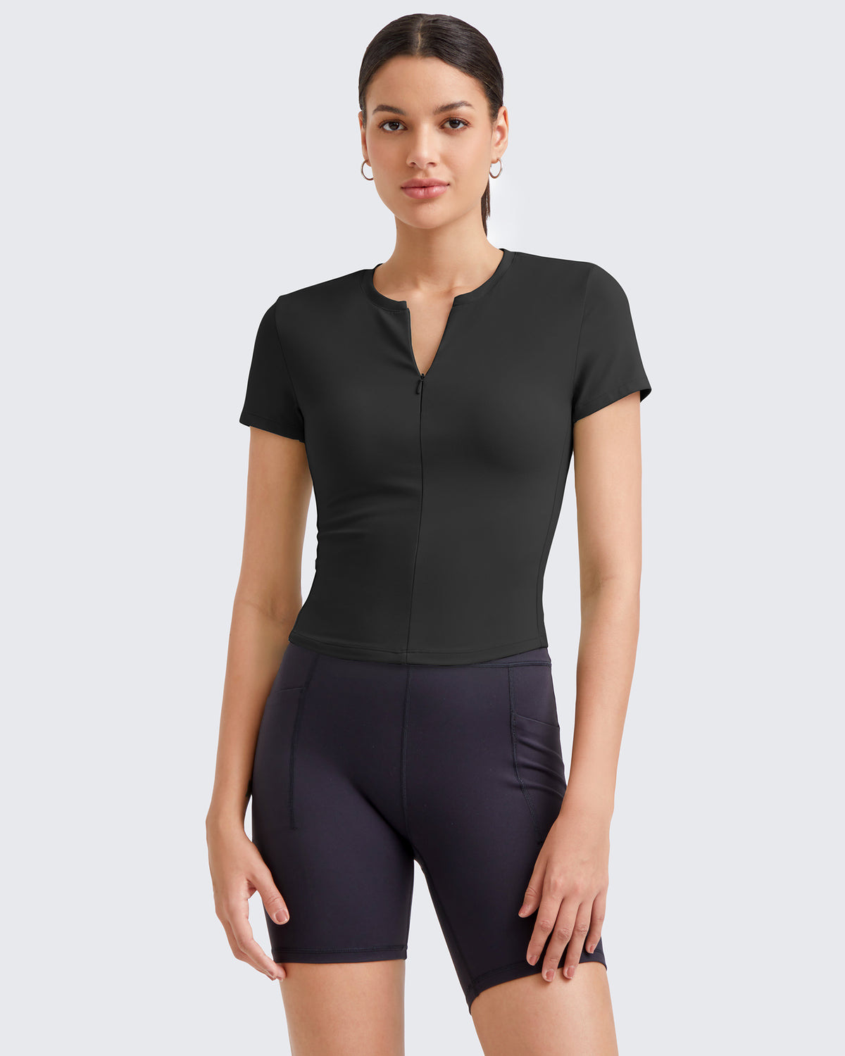 G4Free Activewear BareFeel Half Zip Slim Fit Athletic Shirts