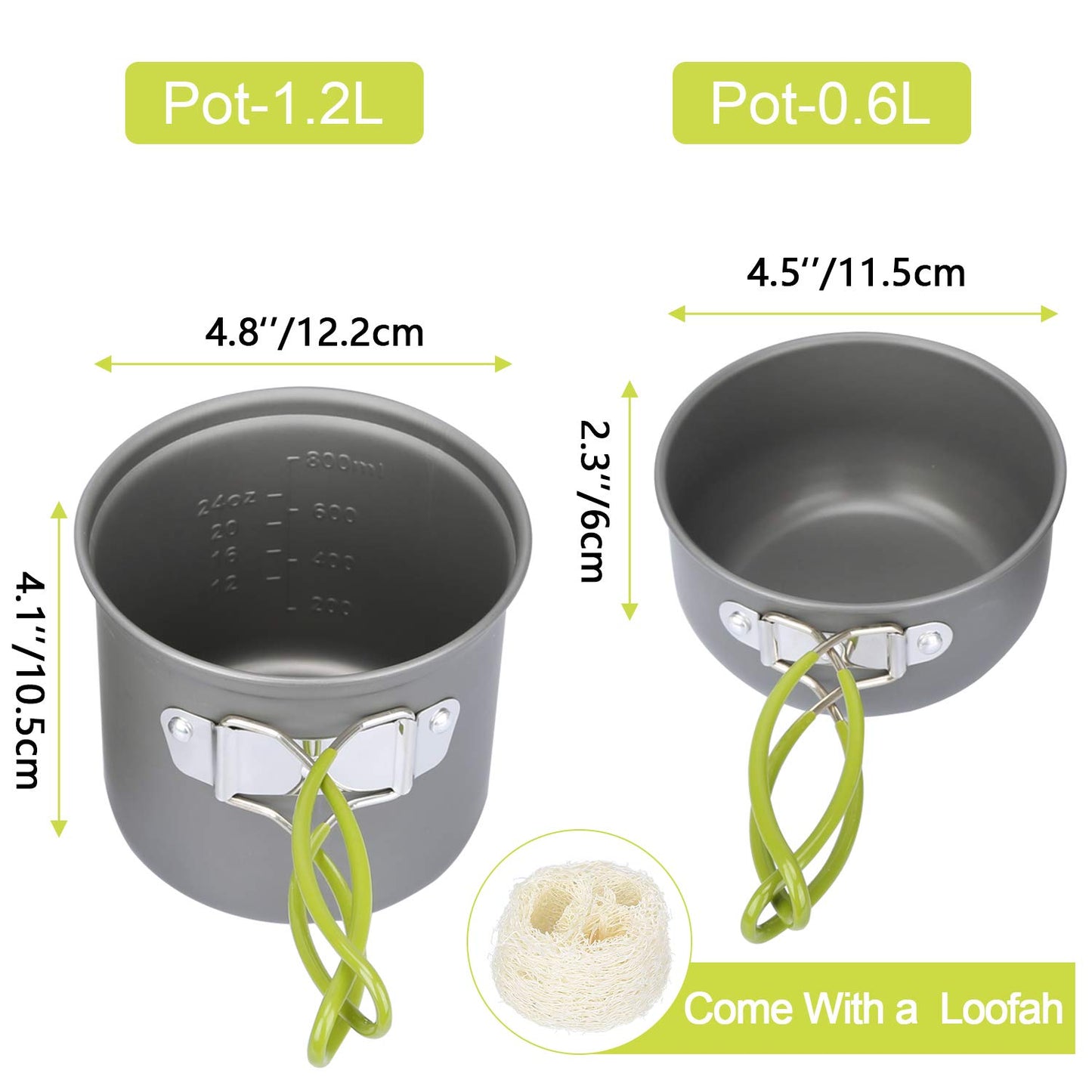 G4Free 2/4/13 PCS Camping Cookware Mess Kit