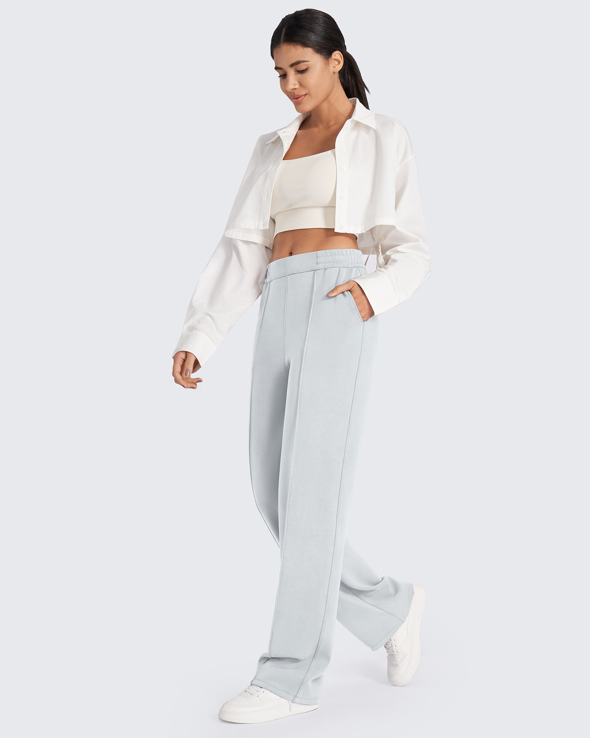 G4Free Activewear - Smoofit Loose High-Rise Elastic Dressy Pants 27 -GF24J286AF-XS-GF24J286AA-S-GF24J286AB-M-GF24J286AC-L-GF24J286AD-XL