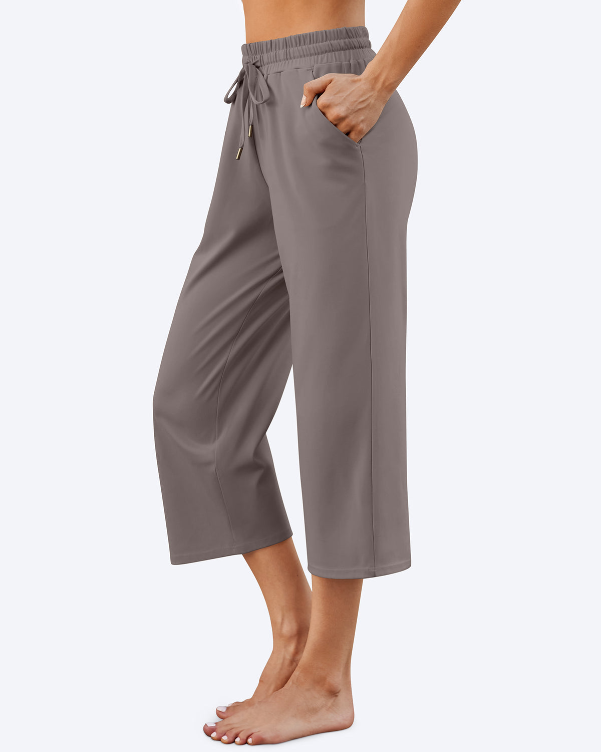 G4Free Activewear - Wide Leg Mid-Waist Drawstring Capris Pants -GF24J221AA-S-GF24J221AB-M-GF24J221AC-L-GF24J221AD-XL-GF24J221AE-XXL